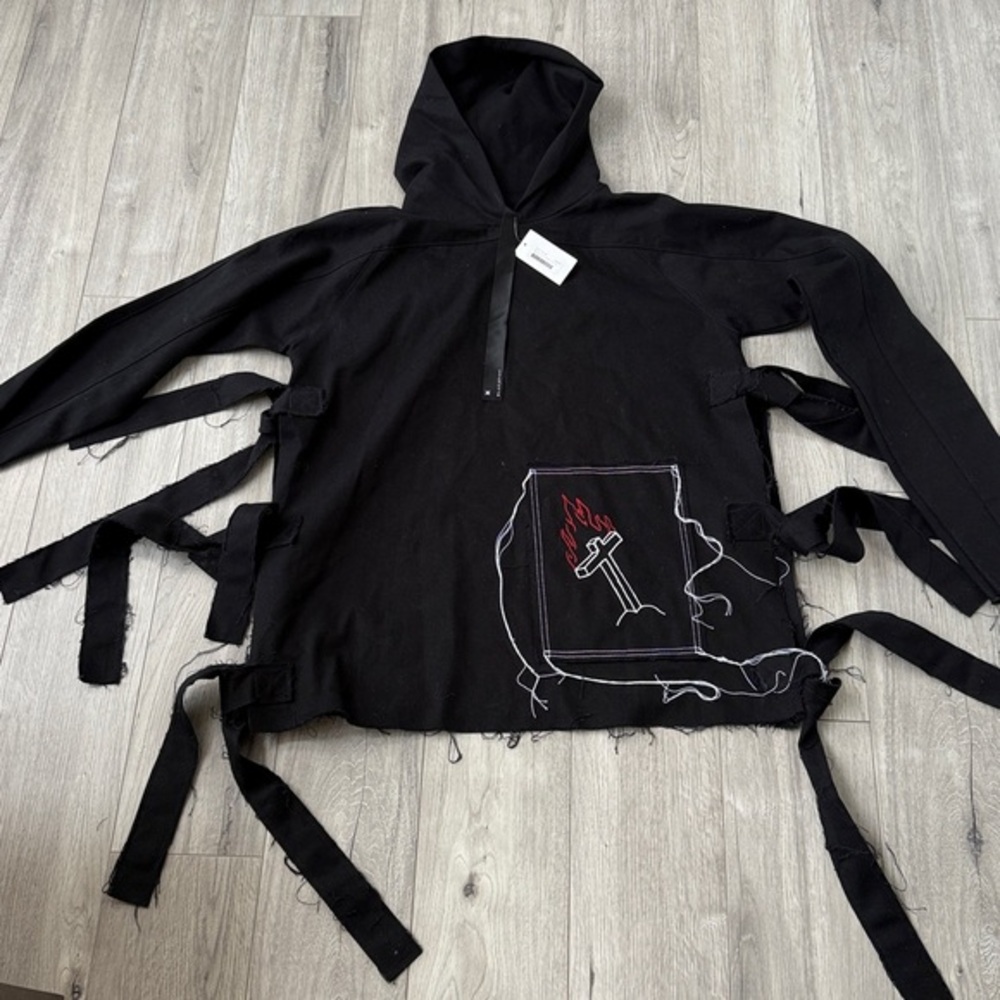 Blackfist Tie Side Hooded denim sweatshirt